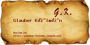 Glauber Kálmán névjegykártya