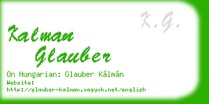 kalman glauber business card